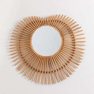 Home decor supplies hand-<b>crafted</b> heart shaped rattan <b>mirror</b> outstanding quality cane framed <b>mirrors</b> - Product Image 1