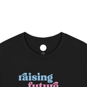 T-shirt noir à motif « Family Leadership » en coton doux, col rond, manches courtes, vêtement décontracté pour tous les jours - Product Image 2
