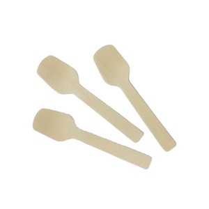 Phụ Kiện Nhà Bếp muỗng cà phê dĩa dao thép không gỉ dùng một lần thiết lập dao kéo bằng gỗ Đo muỗng nhỏ thìa gỗ - Product Image 1