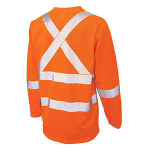 เสื้อยืดสะท้อนแสงความปลอดภัยสูงสำหรับงานก่อสร้างจราจร OEM แขนยาว เสื้อยืด Hi Viz สำหรับคนงานในโรงงาน - Product Image 4