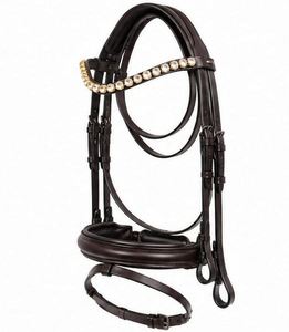 Brida de cuero de alta calidad para caballo con elegante frontal de cristal, diseño acolchado para mayor comodidad, metal duradero al mejor precio, del proveedor BT. - Product Image 3