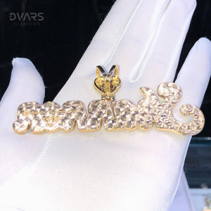 Pendentif personnalisé en argent 925 avec initiale en lettres cursives, style hip-hop, lettres de nom, luxe glacé, Moissanite certifiée, pour rappeur - Product Image 6