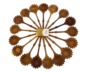 Sunflower Wooden Tea Strainer Spoon Red Wood Loose Leaf Tea <b>Filter</b> Vietnam Sunflower Sturdy Flower Wooden Spoon Bamboo Handle - Product Image 1