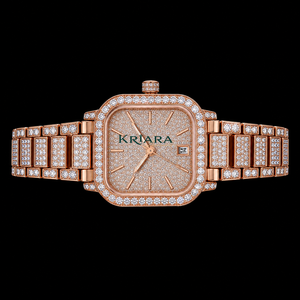 Montre en acier inoxydable et verre, personnalisée, de luxe, de haute qualité, avec diamants Moissanite, la plus vendue, pour le branding, la vente en gros et les cadeaux d'entreprise - Product Image 2