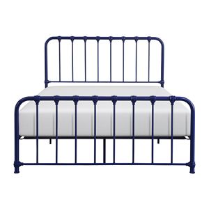 Letto in Metallo con Piattaforma Completa Finitura Blu 1pz Letto in Scatola - Product Image 1