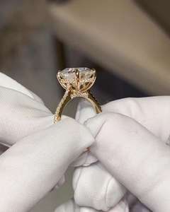 4.0 CT Elongated Cushion Cut Lab Grown Filled Diamond Solitaire Ring Women | IGI Certified 18K Gold Plated Trendy Engagement - Product Image 4