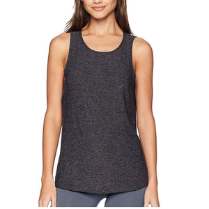 Camiseta sin mangas de punto de color liso para mujer, cuello redondo, informal, longitud regular, transpirable, 100% poliéster - Product Image 1
