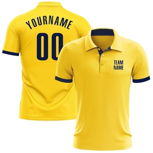 Polo de golf de alto rendimiento con diseño 3D personalizado en negro, oro viejo y rojo, de la mejor venta en la industria, venta directa al por mayor. - Product Image 5