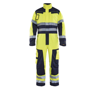 <b>Mens</b> <b>Work</b> Coveralls Mechanic Hooded <b>Overall</b> Workwear Jumpsuits Long Sleeve Hi Viz Coverall with Zippers - Product Image 1