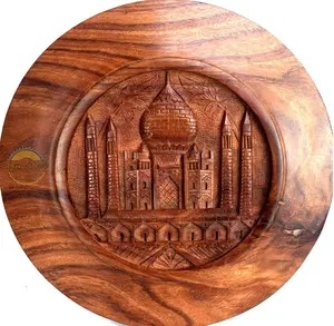 뜨거운 판매 나무로 만든 수제 조각 아름다운 TAJ MAHAL 무굴 아야인의 예술품과 세계에서 가장 좋아하는 기념물