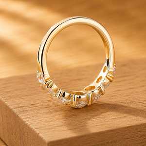 แหวนเพชรทรงกลมและวงรีแบบโรสคัท เพชรเลี้ยงในห้องปฏิบัติการ ทองคำแท้ 10k 14k 18k สีทอง ความใสระดับ E ความสะอาดระดับ VVS แหวนสำหรับวันครบรอบ งานเลี้ยง แหวนแฟชั่นทันสมัย - Product Image 5