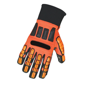 Cut Resistant Impact <b>Gloves</b> Made Grain Leather Knuckle Padding Material TPR Work Safety <b>Gloves</b> - Product Image 4