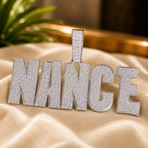 <b>Custom</b> Letter <b>Name</b> Pendant <b>Necklace</b> 925 Silver and Gold Plated Moissanite Initials Charm for Party Gift - Product Image 3