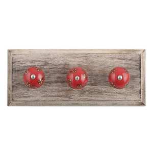 ตะขอแขวนผนังไม้และเซรามิกทำมือ สีแดง ดำ ทอง – ตะขอแขวนผ้าขนหนู เสื้อโค้ท ผ้า สำหรับตกแต่งบ้าน WHK-979 - Product Image 1