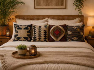 Fundas de Cojín Geométricas Boho Kilim, Juego de 4 Piezas, Lana, Yute, Algodón, Estilo Tribal Suroeste, para Decoración Rústica del Hogar y Sofá - Product Image 3