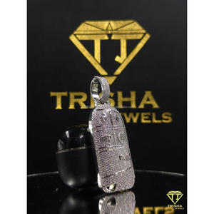 Colgante de Llave de Coche con Diamantes de Imitación para Hombre, Plata de Ley 925 con Aspecto de Diamante Moissanite, Estilo Hip Hop, Lujo y Brillo de Trisha Jewels - Product Image 6