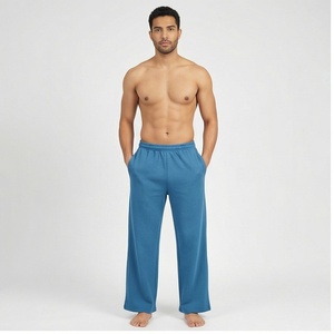 Pantalones de chándal OEM personalizados al por mayor con los últimos diseños en blanco, pantalones holgados de pierna ancha grises para hombre, pantalones para correr para hombre - Product Image 1