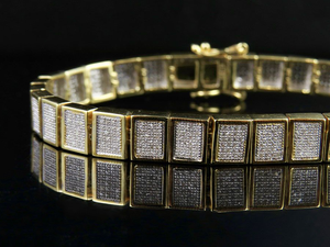 ZAWOS925 Silver VVS1 Diamond Classic Luxury Iced Out Bracelet for <b>Men</b> with Elegant Silver Plated Design Wedding Party Gift - Product Image 5