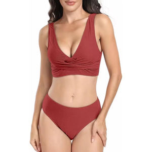 Ropa de verano para mujer, bikini en venta en línea, nueva ropa de playa moderna, conjunto de bikini para damas en color sólido, conjuntos de bikini al por mayor. - Product Image 1