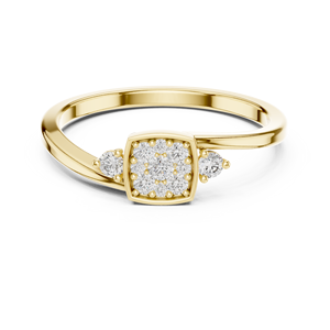 BRNDZ Bague en or 10 carats Bague de fiançailles élégante en pierre de zircon cubique Bague ouverte minimaliste - Product Image 4