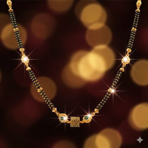 Mangalsutra de Oro Antiguo de 22K con Sello BIS - Collar Tradicional Hecho a Mano con Cuentas Negras en Oro Amarillo 916 - Product Image 3