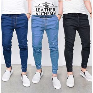 Jean en denim délavé vintage pour homme, en coton durable, coupe décontractée, style urbain, bas de tenue tendance - Product Image 1