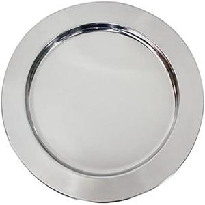 Assiettes rondes de 13 pouces, finition miroir, qualité supérieure, métal, sans danger pour les aliments, pour restaurants et événements. - Product Image 1