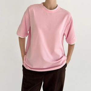 Camiseta de Algodón Lisa Premium para Mujer, Corte Holgado, Cuello Redondo, para Uso Diario Informal, Fabricante OEM - Product Image 1