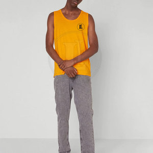 Camiseta sin Mangas para Hombre, Precio Económico, Diseño y Talla Personalizados, 100% Algodón Transpirable, Servicio OEM, para Fitness - Product Image 3