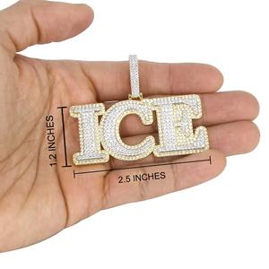 Pendentifs personnalisés en lettres glacées VVS, style hip-hop classique unisexe, en argent 925, diamants de laboratoire certifiés GIA - Product Image 4