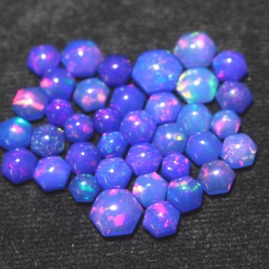 Ethiopian Welo Opal Hexagon Cut Cabochon Natural Opal Purple Color Loose Gemstone 4-7mm Multi Fire Opal for Wholesale Jewelry - Product Image 3