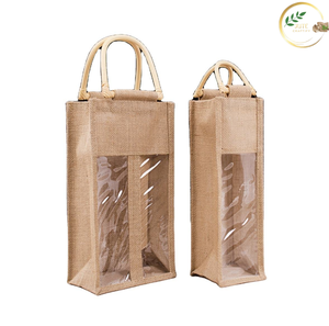 Bolsa Portabotellas de Yute Natural Resistente para Senderismo, Picnic y Uso en la Oficina - Product Image 2