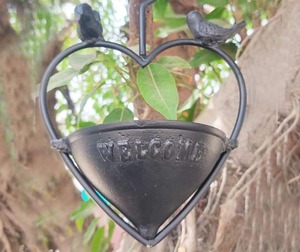 Mangeoire à oiseaux en métal pour l'extérieur, décoration suspendue pour jardin, maison, patio - Product Image 3