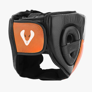 Protector de Cabeza para Boxeo Venomous, Cuero Vacuno, Negro y Naranja, Equipo de Protección para Adultos Unisex - Product Image 3