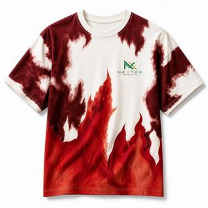 Custom Tie Dye <b>Flame</b> T-<b>Shirt</b> Men Fire Pattern Sublimated Tee - Product Image 1