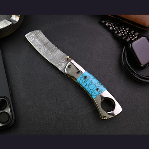 Couteau à cigares 2-en-1 de luxe en acier Damas Mortal Blades, portable et pour la vente en gros - Product Image 5