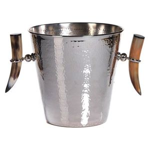 Aluminum Wine Cooler Ice Bucket Footed Bowl 12L Capacity <b>Portable</b> Nickel Plated Party Use - Product Image 2