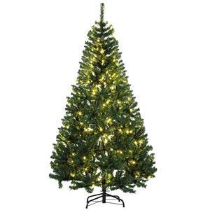 Albero di Natale Artificiale Pre-Illuminato da 1,8 m con 250 Luci LED Bianco Caldo, 1000 Punte, Rami Realistici in PE e PVC Verde per Decorazioni - Product Image 1