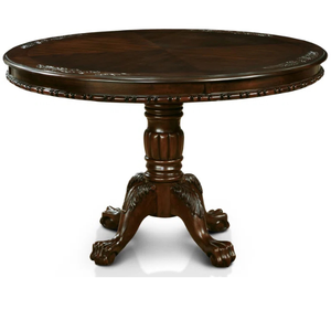Table à manger ronde traditionnelle en bois Furniture of America Wilson avec une finition chêne brun chaud et durable. - Product Image 3