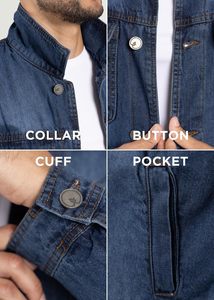 Chaqueta Vaquera para Hombre, Estilo Casual, Cuello Camisero, Manga Regular, Color Sólido, Cierre de Botones, Estilo Otoñal, Corte Estándar - Product Image 5
