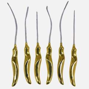 Juego de 6 instrumentos quirúrgicos ortopédicos de acero inoxidable para lifting facial y de cejas, elevadores y diseccionadores, portátiles para uso veterinario. - Product Image 1