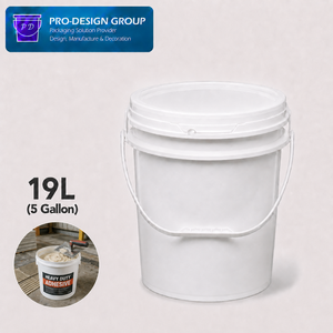 19L Heavy Duty Plastic <b>Adhesive</b> Bucket with Flat Lid for <b>Construction</b> <b>Adhesive</b>, ISO 9001 Manufacturer - Product Image 1