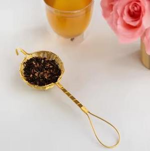 Colador de Té de Latón Hecho a Mano con Asa Ancha en Forma de Flor, el Más Vendido, para Té y Café - Product Image 3