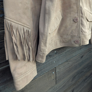 Western Style Cowboy's Suede Leather Jackets Customized Logo Long Sleeve Fringe Button Down Ranch Jackets Male - Product Image 3