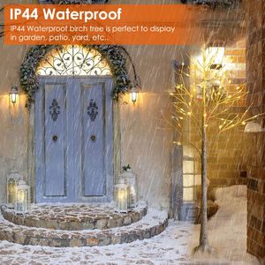 Albero di Betulla Artificiale Illuminato a 8 Modalità con Luce Bianca Calda, Decorazione per Matrimoni, Feste, Natale e Festività con Eleganti Rami Bianchi - Product Image 5