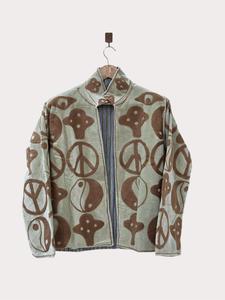 Bohemian Soft <b>Velvet</b> Embroidered <b>Jacket</b> with Geometric Pattern Full Sleeve Stand Collar Artisan <b>Women's</b> Winter Outerwear - Product Image 6
