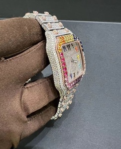 Reloj Mecánico Unisex de Lujo con Diamantes de Moissanita Arcoíris, Estilo Hip Hop, GPS, Alta Calidad, Esfera Cuadrada, Acero Inoxidable - Product Image 3