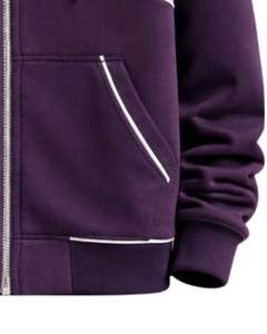 Sudadera con capucha personalizada para hombre, morada y lavanda, con cremallera, de algodón y forro polar, informal, estilo urbano, chaqueta de invierno, fabricante personalizado - Product Image 6