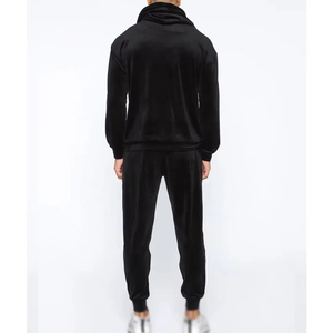 Conjunto Deportivo de 2 Piezas para Hombre, Diseño Nuevo, Logotipo Bordado, Pantalones Anchos con Ribete en Contraste, Tela de Velour, Estilo Urbano - Product Image 2