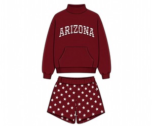 Ensemble pull à col montant pour femme, sweat-shirt imprimé à manches longues, motif étoile, short assorti, streetwear décontracté tendance - Product Image 2